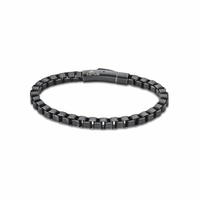 Bracelet Lotus Dark Style en acier et PVD noir