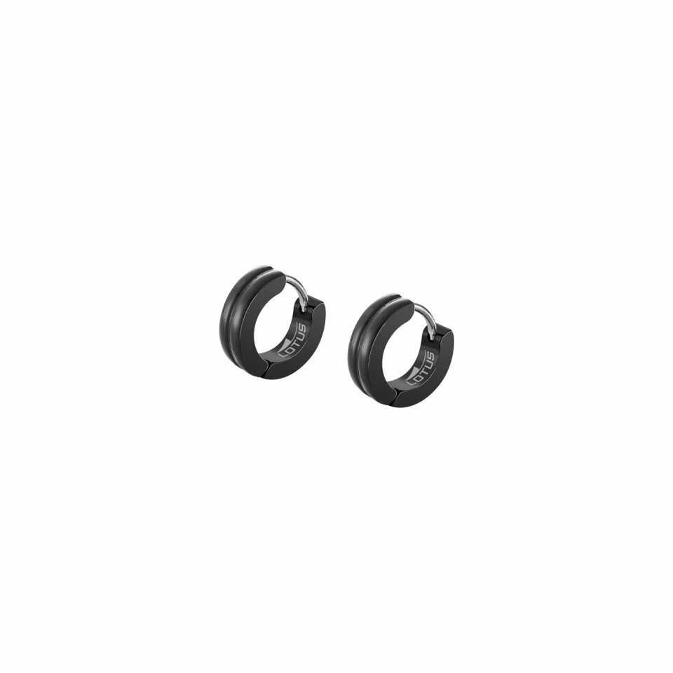 Boucles d'oreilles Lotus Men'S Earrings en acier PVD noir