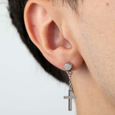 Boucles d'oreilles Lotus Style Men's Earrings en acier