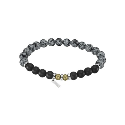 Bracelet Lotus Style Urban Man en acier et perles