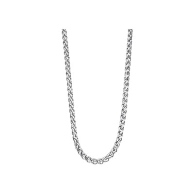 Collier Lotus Style Men In Black en acier