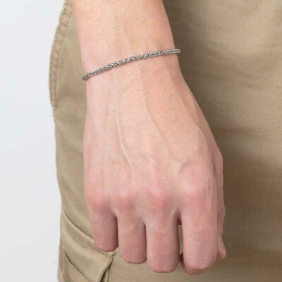 Bracelet Lotus Style Men In Black en acier
