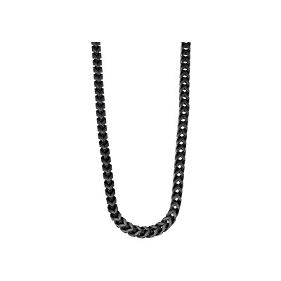 Collier Lotus Style Men In Black en acier