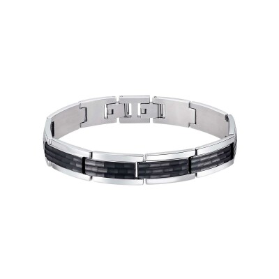 Bracelet Lotus Style Men In Black en acier