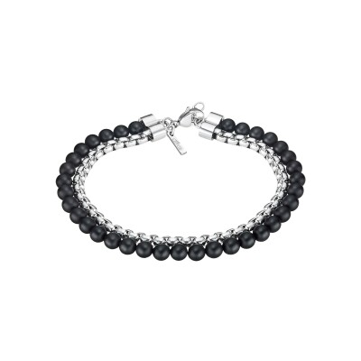 Bracelet Lotus Style Men In Black en acier