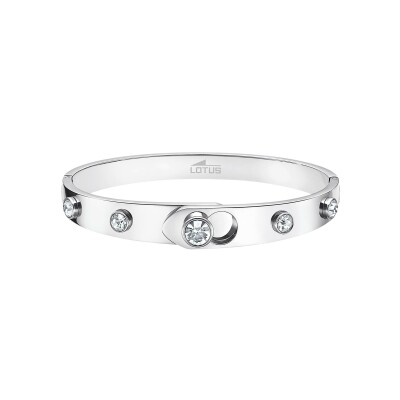 Bracelet Lotus Style Bliss en acier et oxydes de zirconium