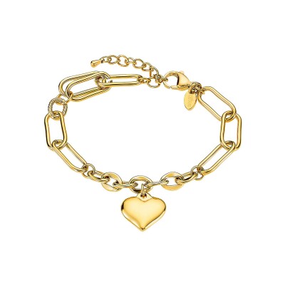 Bracelet Lotus Style Woman's Heart en acier