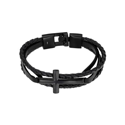 Bracelet Lotus Style Men In Black en acier