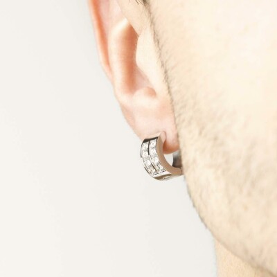 Boucles d'oreilles Lotus Style Men's Earrings en acier