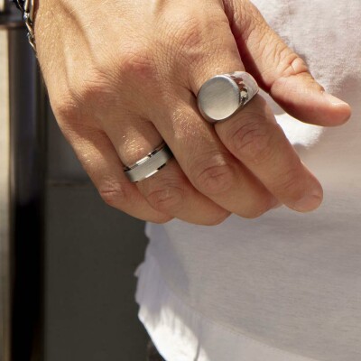 Bague Lotus Style Rings en acier, taille 66