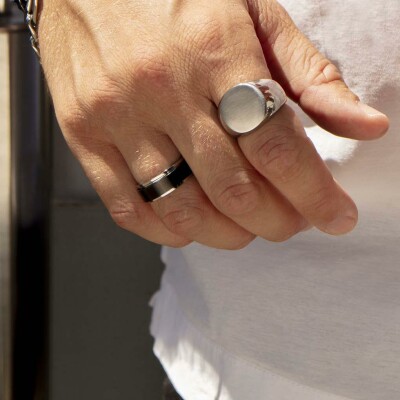 Bague Lotus Style Rings en acier, taille 66