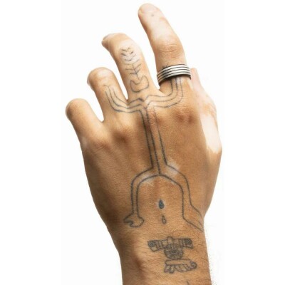 Bague Lotus Style Rings en acier, taille 68