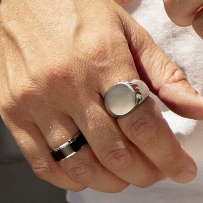 Bague Lotus Style Rings en acier, taille 66
