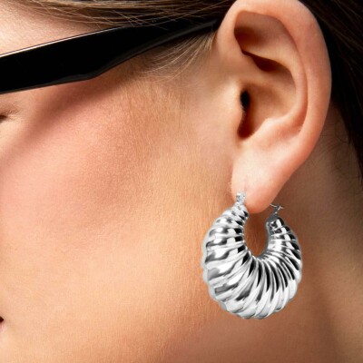 Boucles d'oreilles Lotus Style Urban Woman en acier