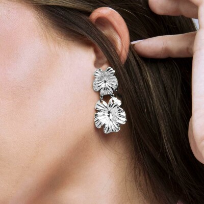 Boucles d'oreilles Lotus Style Urban Woman en acier