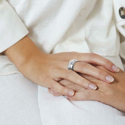 Bague Lotus Style Rings en acier, taille 56