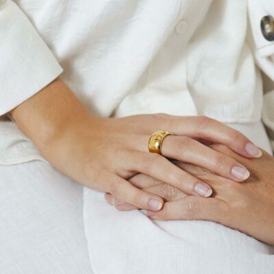 Bague Lotus Style Rings en acier, taille 56