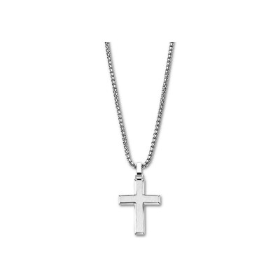 Collier Lotus Style Men In Black en acier