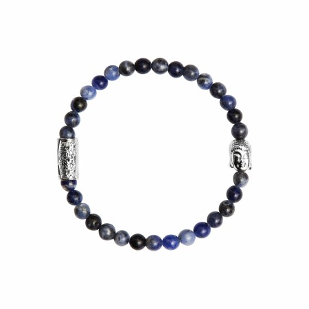 Bracelet Lauren Steven Design Buddha en sodalite africaine, taille M