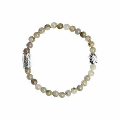 Bracelet Lauren Steven Design Buddha en labradorite, taille L