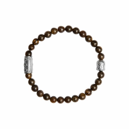 Bracelet Lauren Steven Design Buddha en bronzite, taille L