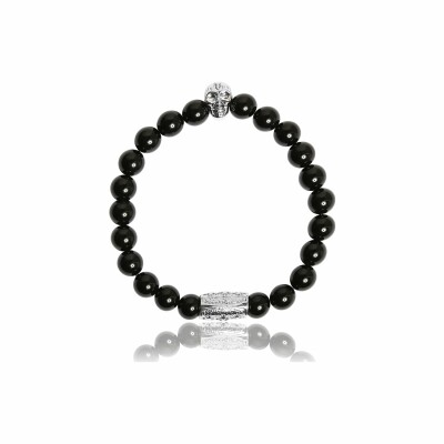 Bracelet Lauren Steven Design en agate noire, taille M