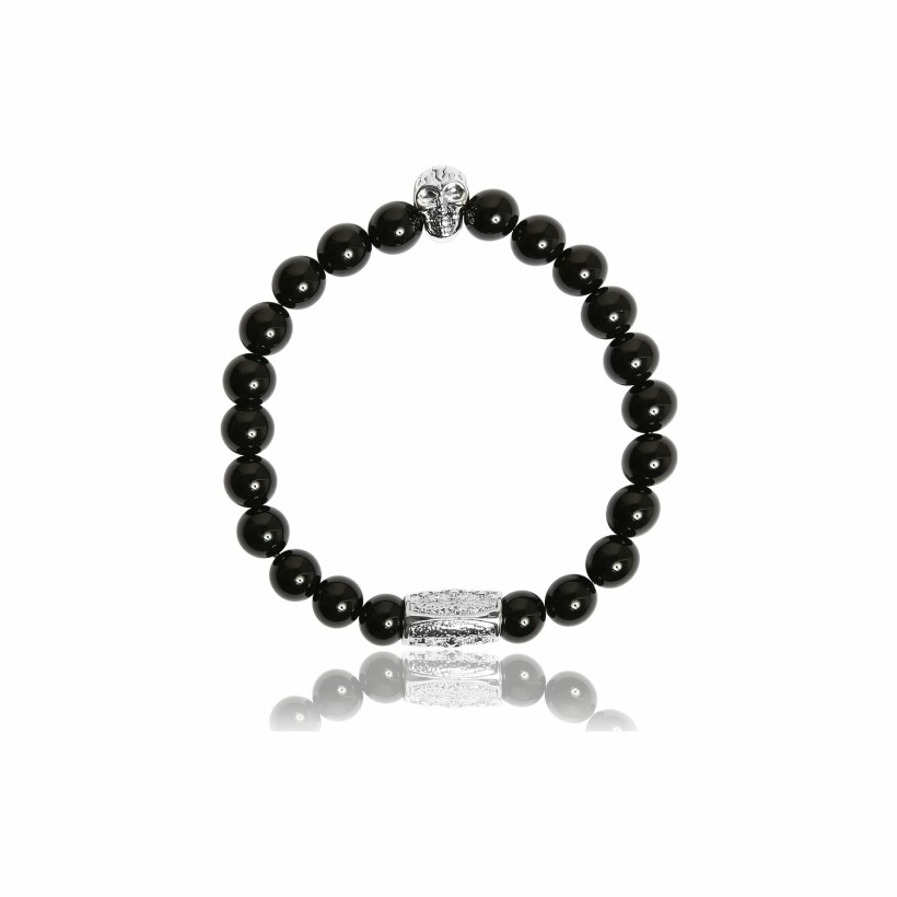 Bracelet Lauren Steven Design en agate noire, taille L