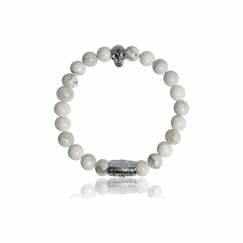 Bracelet Lauren Steven Design en howite blanche, taille M