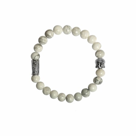 Bracelet Lauren Steven Design en howite blanche, taille L