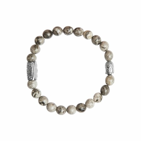 Bracelet Lauren Steven Design Buddha en map stone, taille L