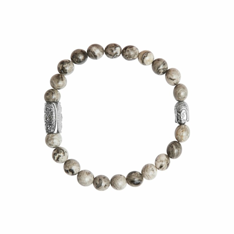 Bracelet Lauren Steven Design Buddha en map stone, taille M