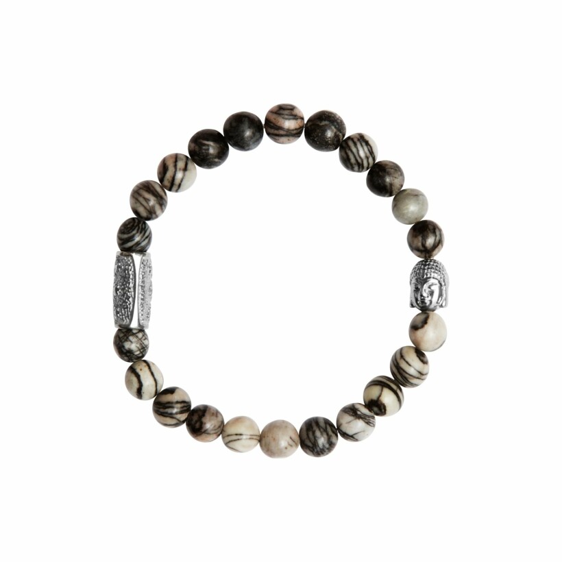 Bracelet Lauren Steven Design Buddha en net stone, taille M