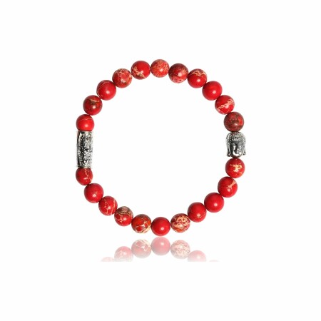 Bracelet Lauren Steven Design en jaspe de mer rouge, taille M