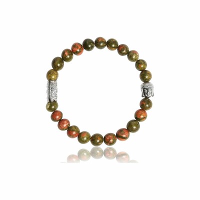 Bracelet Lauren Steven Design en unakite, taille M