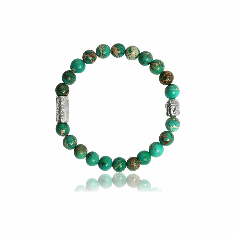 Bracelet Lauren Steven Design en jaspe de mer verte, taille L