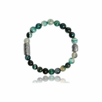 Bracelet Lauren Steven Design en agate bleu clair, taille L