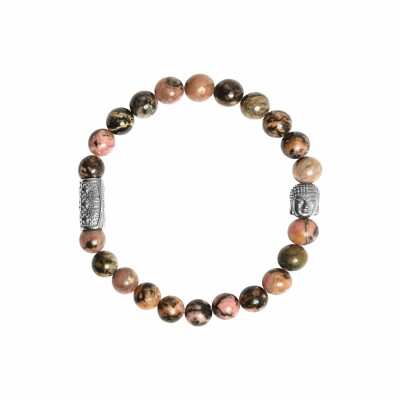 Bracelet Lauren Steven Design Buddha en rhodolite noire, taille S