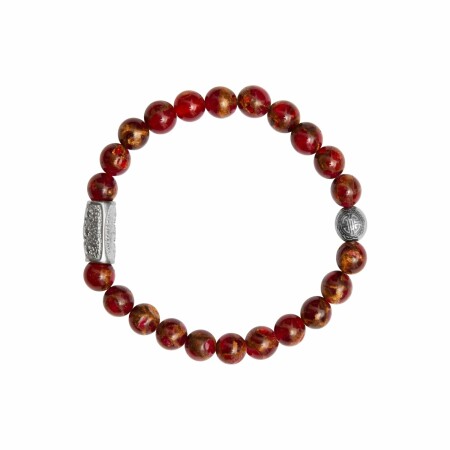 Bracelet Lauren Steven Design Prosperité en jaspe rouge, taille L