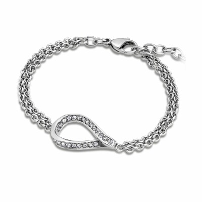Bracelet Lotus en acier et oxyde de zirconium