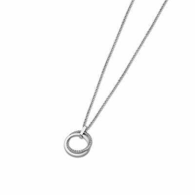 Collier Lotus en acier et oxyde de zirconium