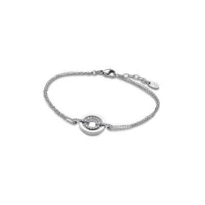 Bracelet Lotus en acier et oxyde de zirconium