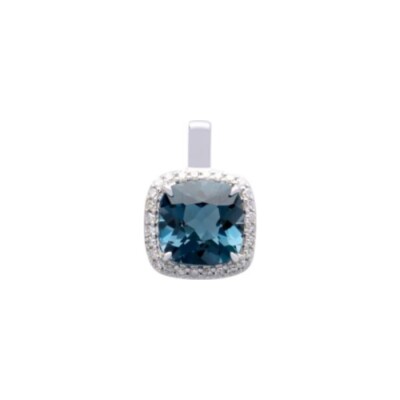 Pendentif Gringoire Joaillerie en or blanc, topaze bleu London et diamants