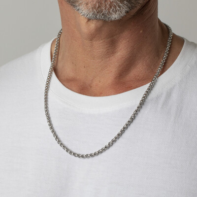 Collier Lotus Men in black en acier