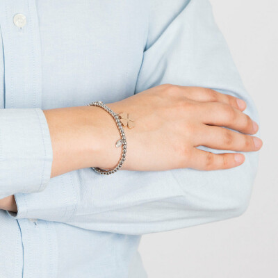 Bracelet Lotus Millennial en acier et métal doré rose