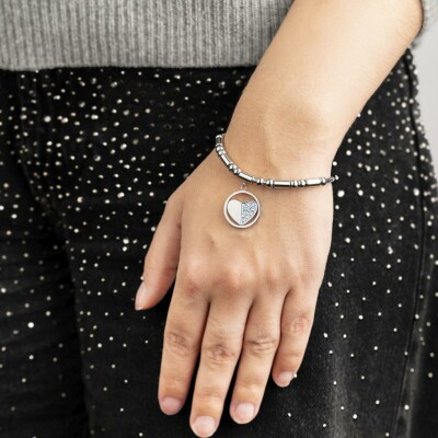 Bracelet Lotus Style Iconic coeur en acier