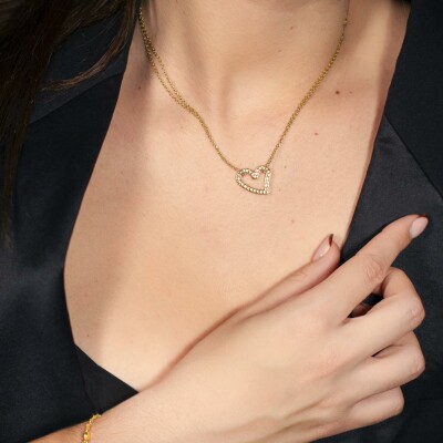 Collier Lotus Style Essentials coeur en acier