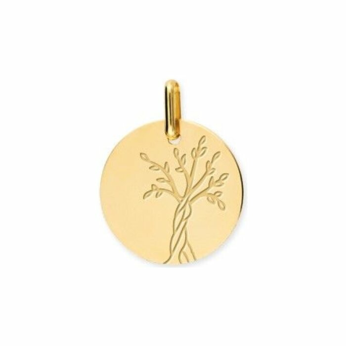 Médaille de baptême arbre de vie en or jaune