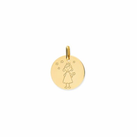 Médaille de baptême fée en or jaune