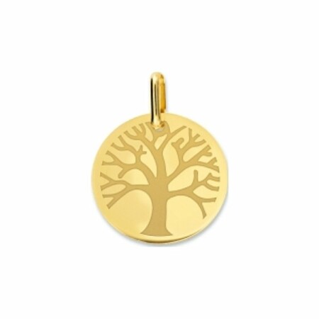 Médaille de baptême arbre de vie en or jaune