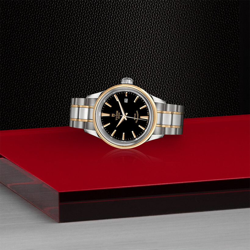 TUDOR Style watch, 28 mm steel case, steel and gold bezel